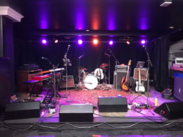 A cool shot of the stage at The Rubber Boot Club - February 9, 2019